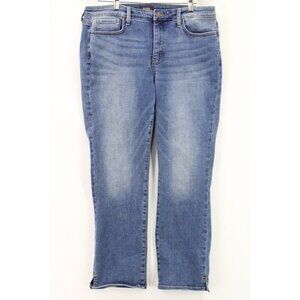 NYDJ Jeans Womens Blue Denim Medium Washed Sheri Slim Liftxtuck Cotton Size 12